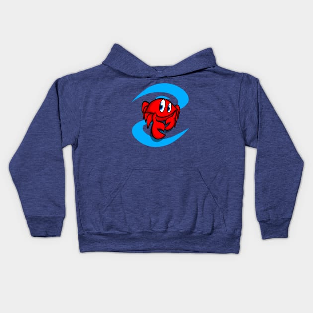 Happy Crab Cancer Zodiac Sign Kids Hoodie by EZPAINT